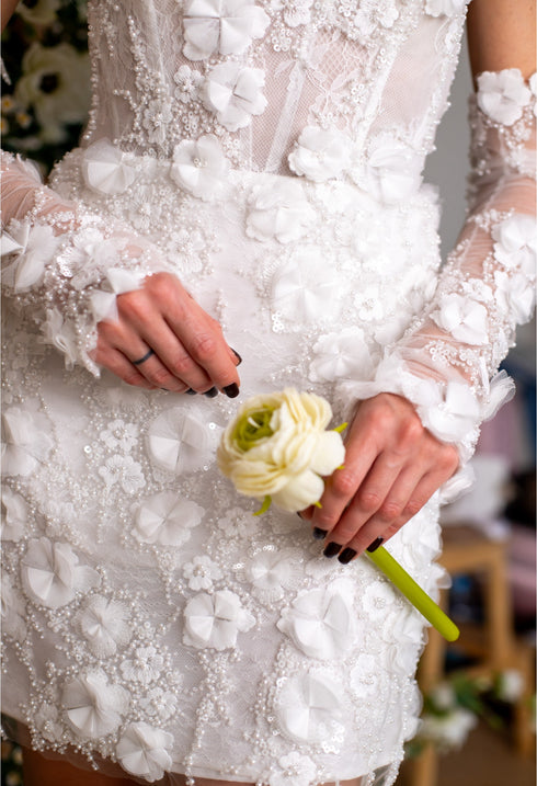 Floral Bridal Mini Dress ✨ Second Look Wedding Gown