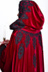 Red hooded cape sleeves