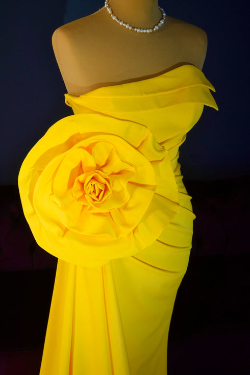 Yellow evening dress Formal prom gown