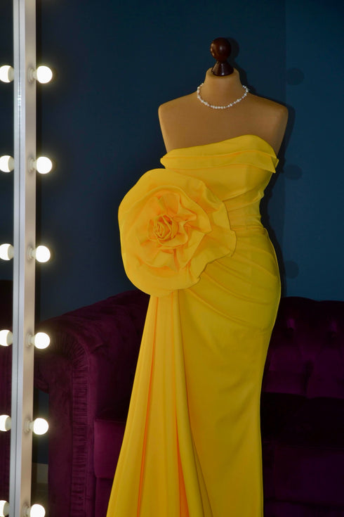 Yellow evening dress Formal prom gown