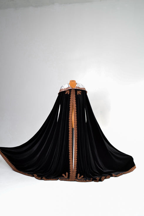 Black cape white lining