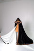 Black cape white lining