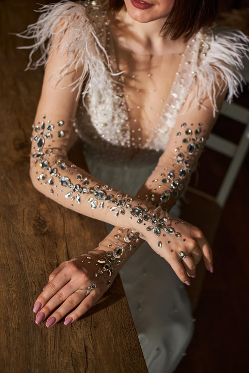 Bridal gloves Fingerless gloves women Handmade gloves