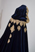 Blue cape gold lace