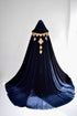 Blue cape gold lace