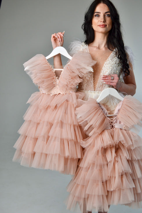 Tulle flower girl dress Princess birthday fairy dress girl