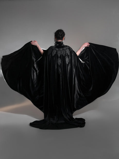 Black cape with collar