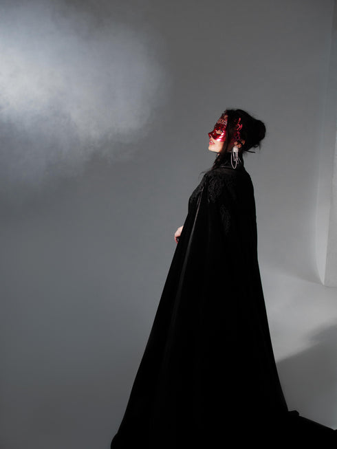 Black cape with collar