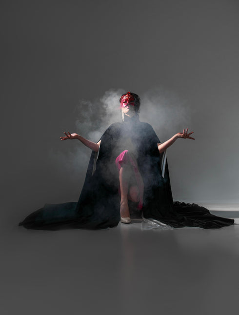 Black cape with collar