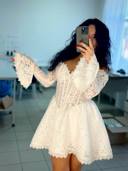 Mini Wedding Dress – Short rehearsal bridal gown BERTA