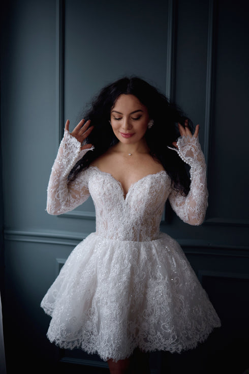 Lace Mini Wedding Dress: Short Elopement Bridal Gown