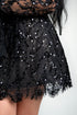 Black mini wedding dress: Gown lace and with sleeves
