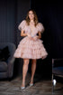 Pink Ruffle Wedding Dress ✨ Tulle Bridal Mini Dress