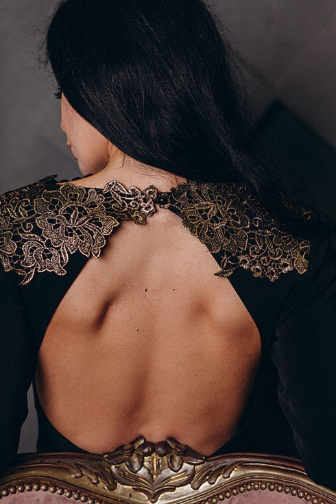 Short black dress Cocktail black gown