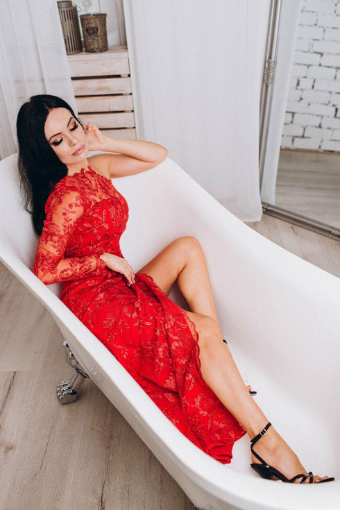 Sexy long dress Slit evening gown