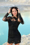 little black dress ball gown Lace evening gown