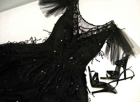 Evening gown Black seguin dress