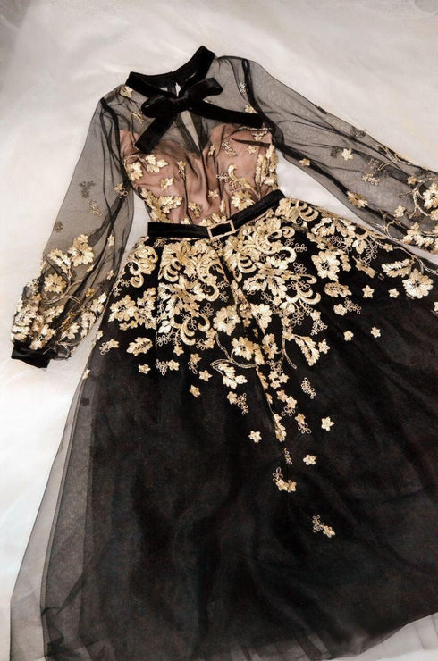 lace dress Evening gown Black formal dress