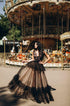 Black ball gown long evening dress