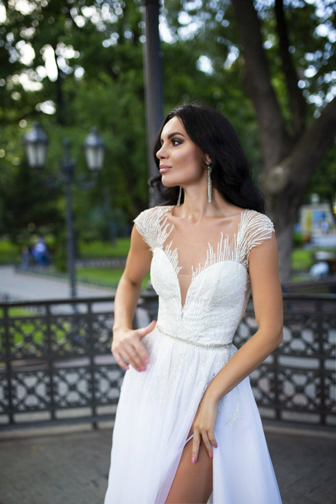 Simple wedding dress Satin bridal gown