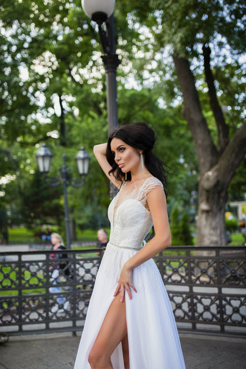Simple wedding dress Satin bridal gown