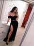 Velvet dress Evening dress with a slit