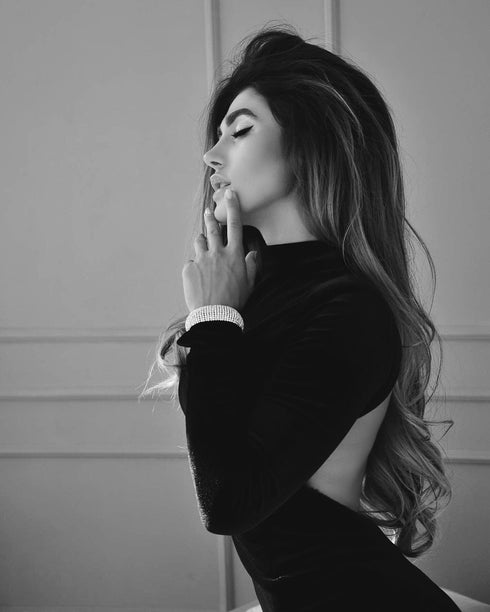 Velvet gown Slit beautiful dress