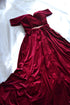 Velvet gown long slit ball gown