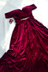 Velvet gown long slit ball gown