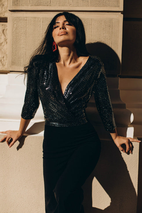 Black jumpsuit women formal Rompers for women