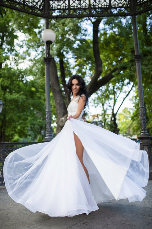 Simple wedding dress Satin bridal gown