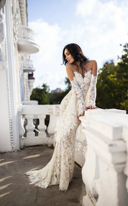 luxury macrame wedding dress Unique wedding dress