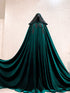 Green cape black lace