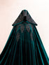 Green cape black lace
