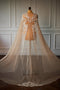 Sequin bridal tulle cape