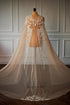 Sequin bridal tulle cape
