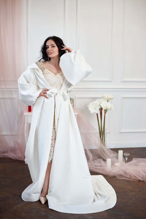 Atlas wedding cape with sleeves