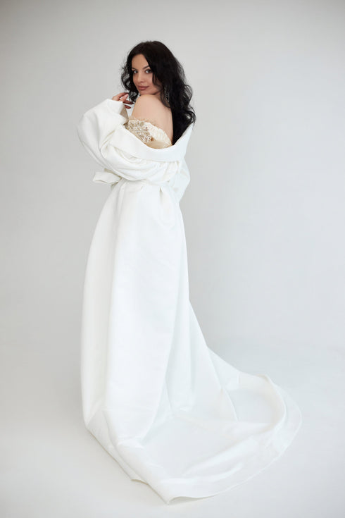 Atlas wedding cape with sleeves