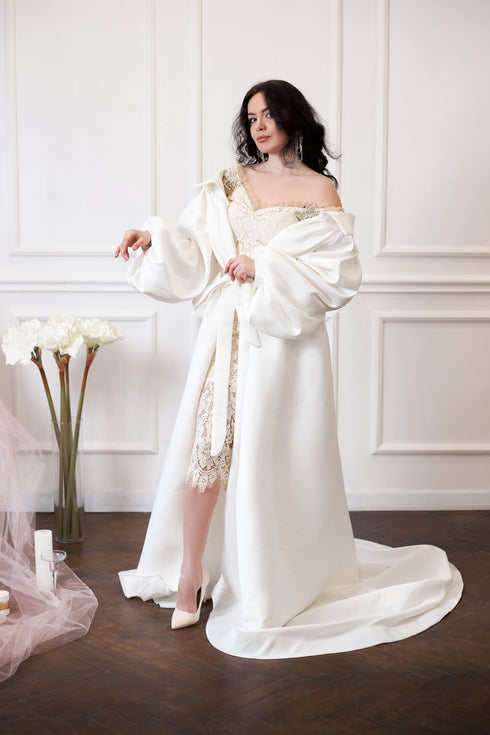 Atlas wedding cape with sleeves