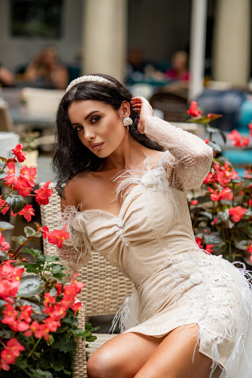 Dress with detachable train