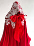 Red cape white lace