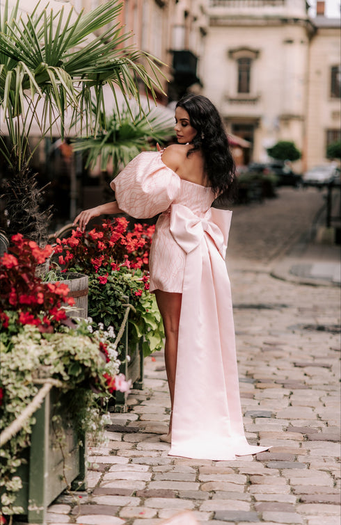 Pink bridal gown