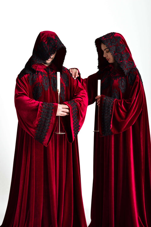 Red hooded cape sleeves
