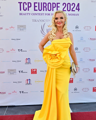 Yellow evening dress Formal prom gown