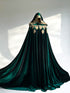 Green velvet cape
