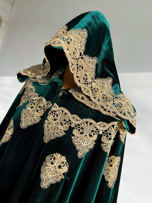 Green velvet cape