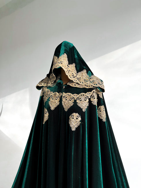 Green velvet cape