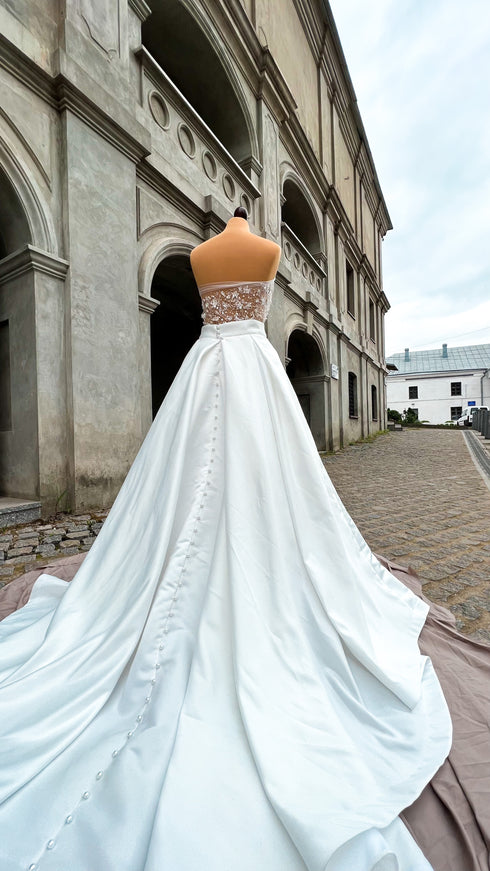 Bridal satin detachable train Wedding dress train