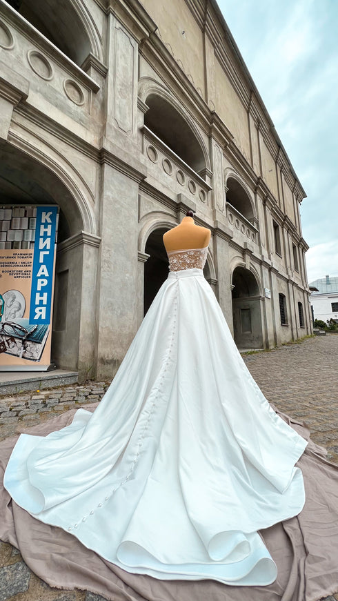 Bridal satin detachable train Wedding dress train