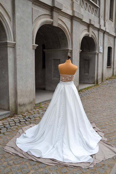 Bridal satin detachable train Wedding dress train